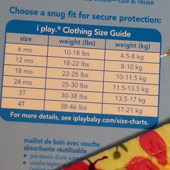 I-Play Reusable Absorbent Swimsuit Diaper - 6 Months - Green with Flowers - NWT - Picture 5 of 5